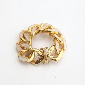 Tory Burch Gold Roxanne Inlay Statement Bracelet